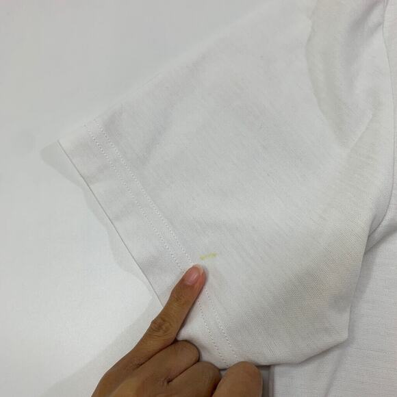 Travis Mathew Polo Shirt Mens M Medium White Surf Slang Stripe Short Sleeve Golf - Picture 8 of 10